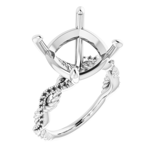 Accented Twisted Engagement Ring