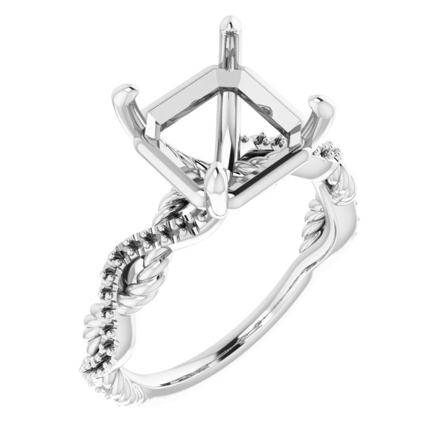 Accented Twisted Engagement Ring