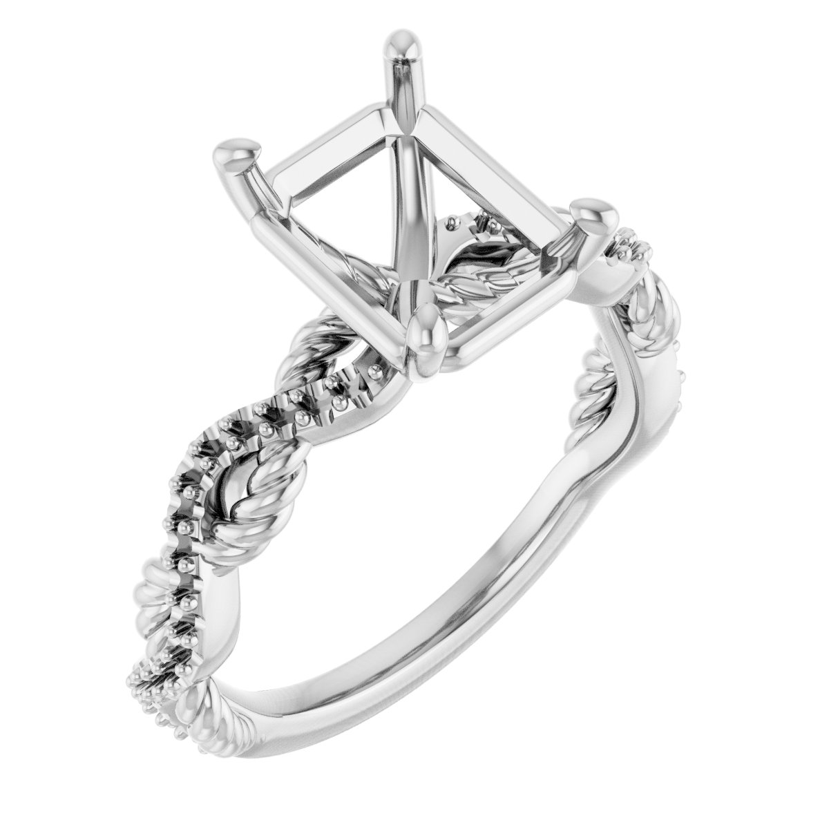 Accented Twisted Engagement Ring