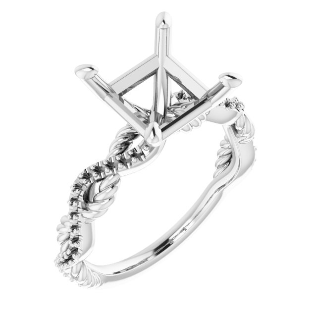 Accented Twisted Engagement Ring