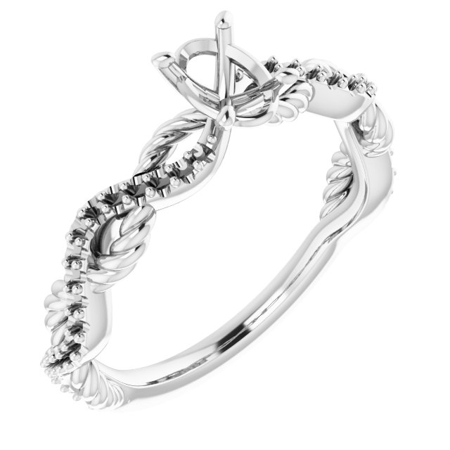 Accented Twisted Engagement Ring