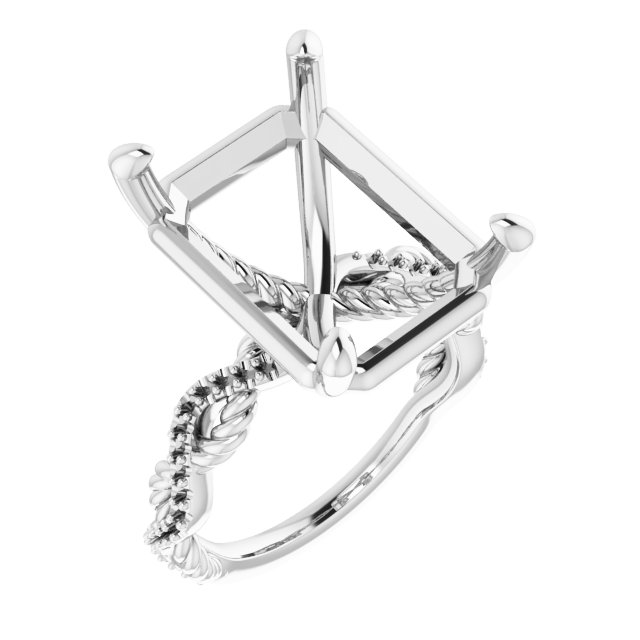 Accented Twisted Engagement Ring