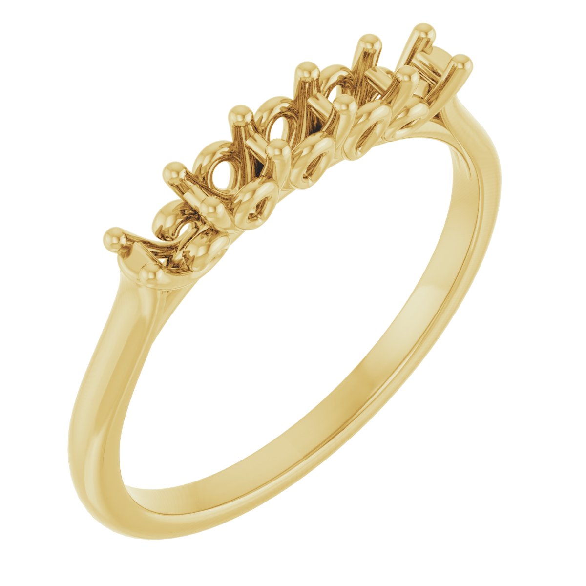Five-Stone Sculptural Anniversary Band