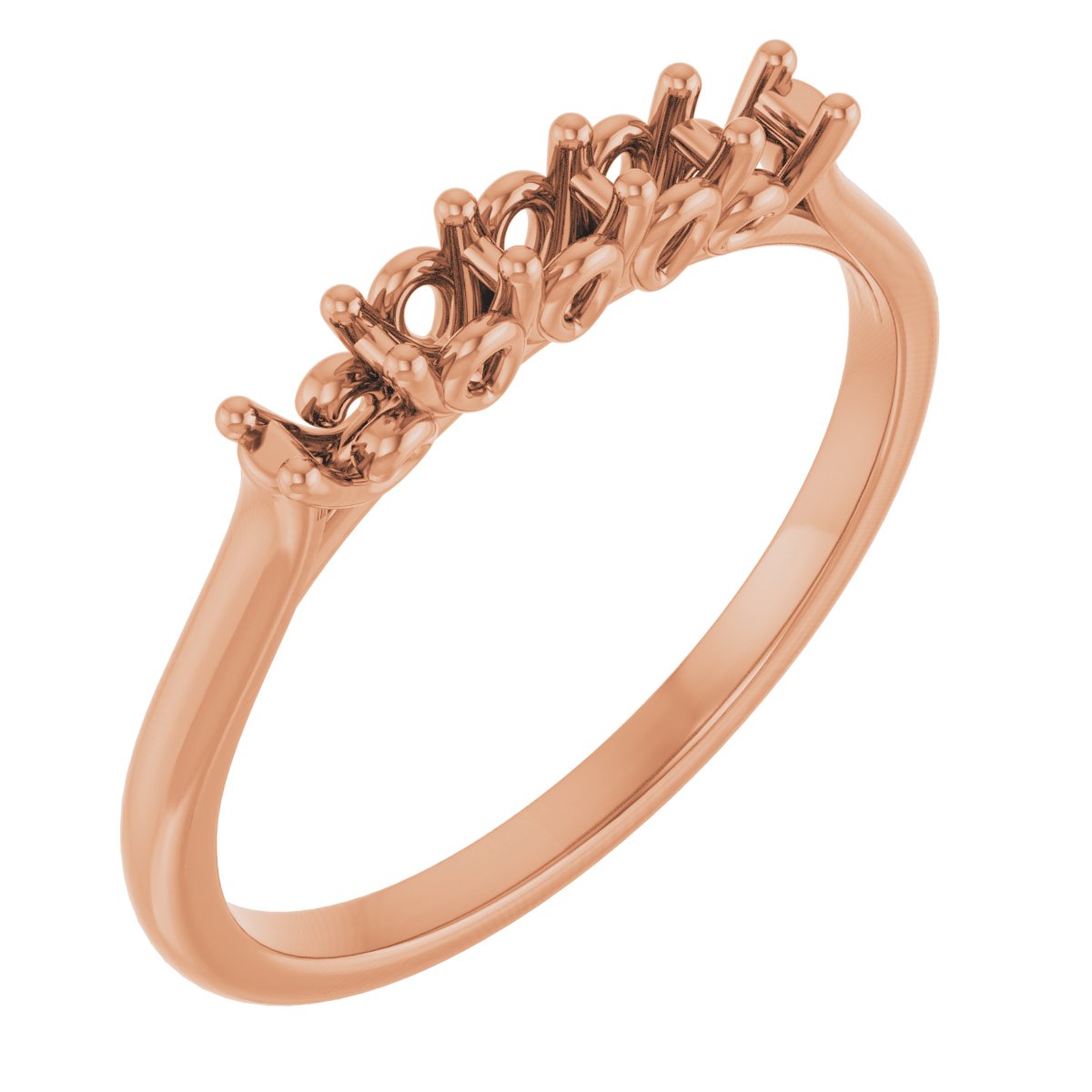 Five-Stone Sculptural Anniversary Band