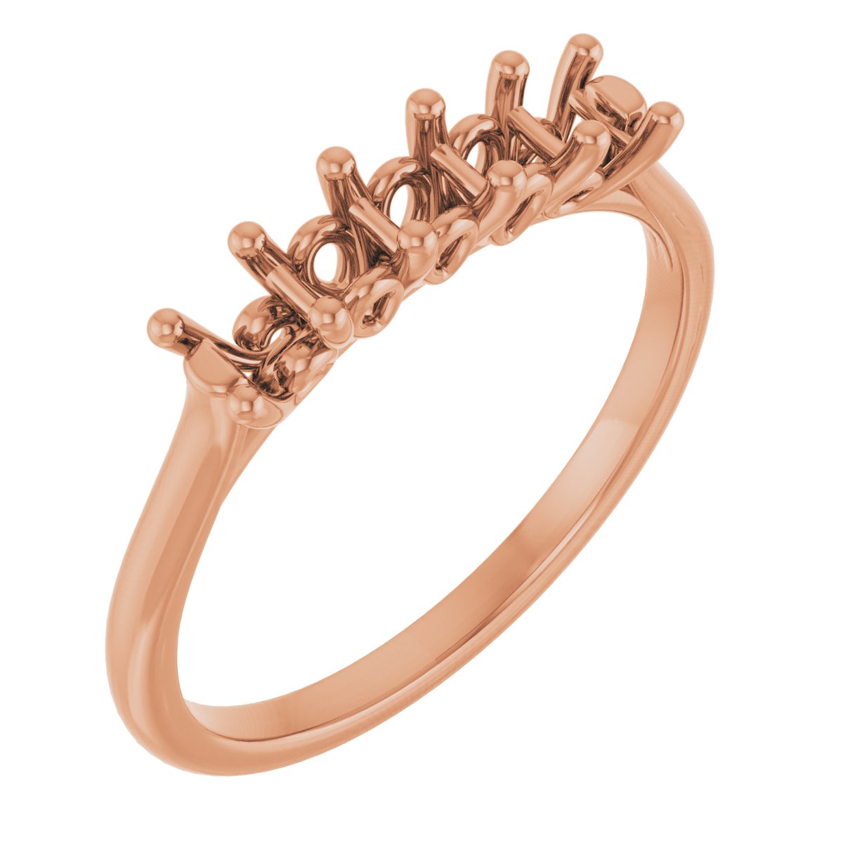 Five-Stone Sculptural Anniversary Band