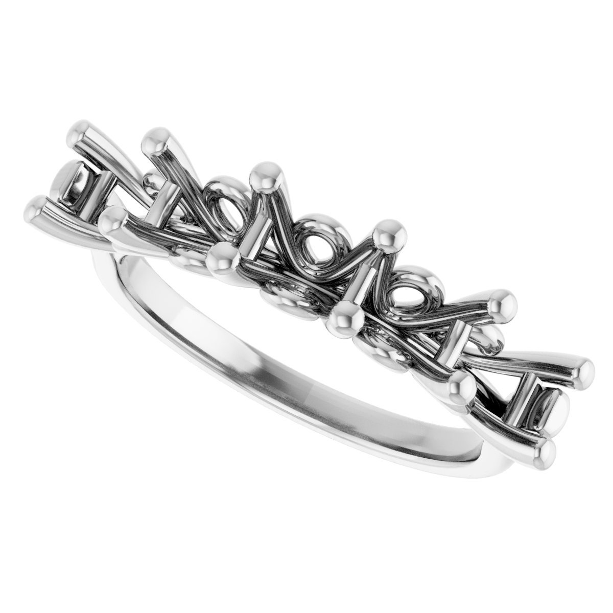 6x4 mm Emerald Anniversary Band Mounting view 5
