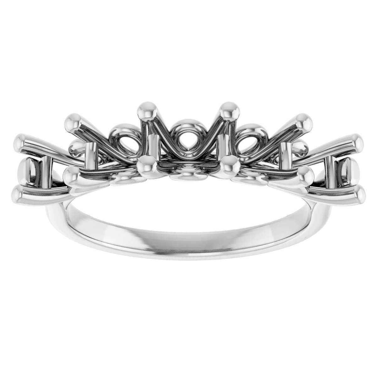 6x4 mm Emerald Anniversary Band Mounting view 3