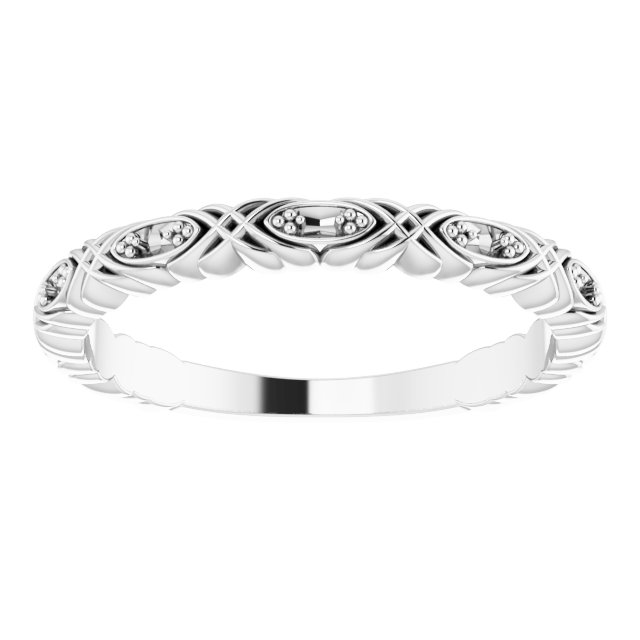 14K White .05 CTW Diamond Anniversary Band