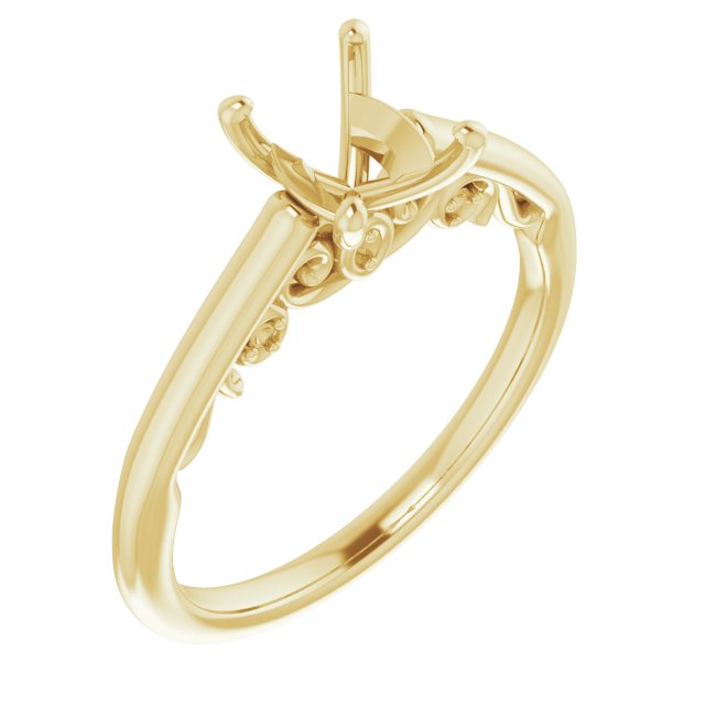14 K Yellow Gold Accented Engagement Ring
