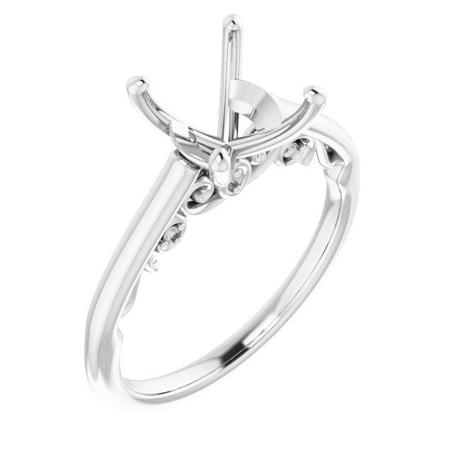 Accented Sculptural Engagement Ring