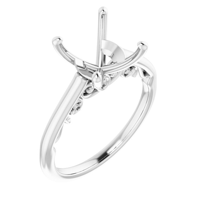 Accented Sculptural Engagement Ring