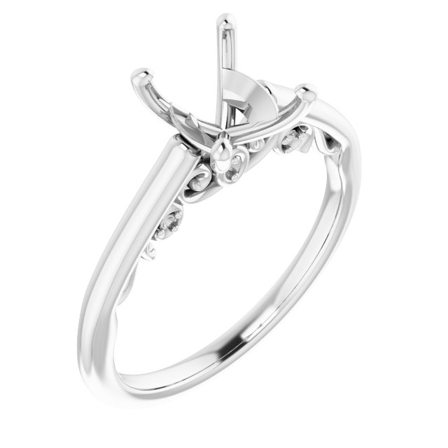 Accented Sculptural Engagement Ring