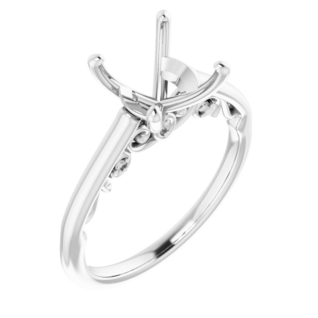 Accented Sculptural Engagement Ring