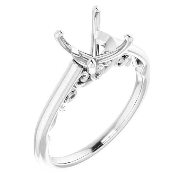 Accented Sculptural Engagement Ring