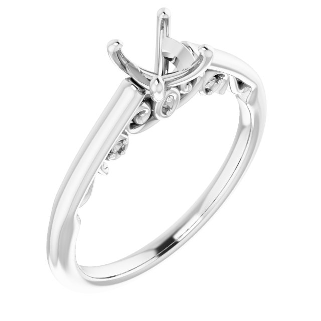 Accented Sculptural Engagement Ring