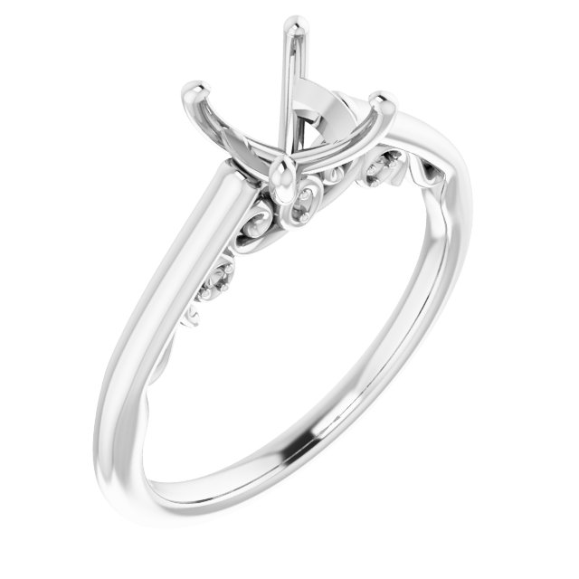Accented Sculptural Engagement Ring