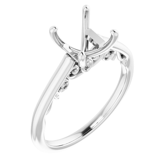 Accented Sculptural Engagement Ring