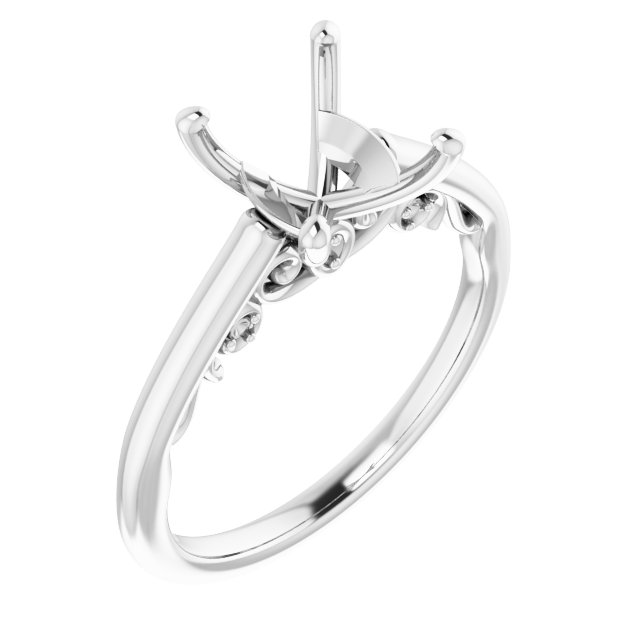 Accented Sculptural Engagement Ring
