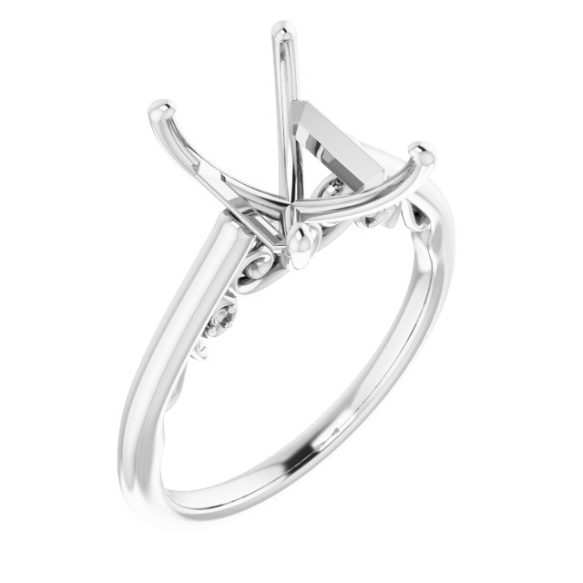 Accented Sculptural Engagement Ring