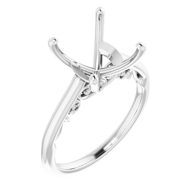 Accented Sculptural Engagement Ring