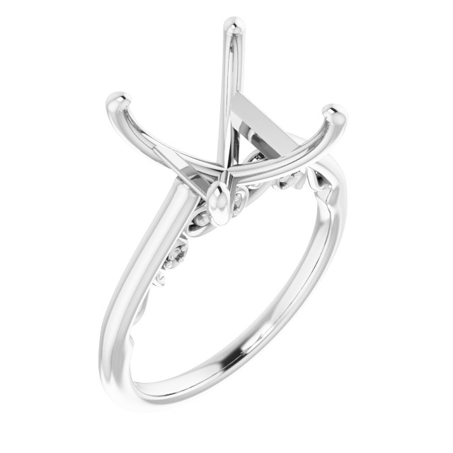 Accented Sculptural Engagement Ring