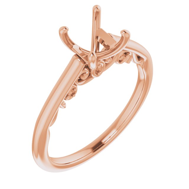 Accented Sculptural Engagement Ring