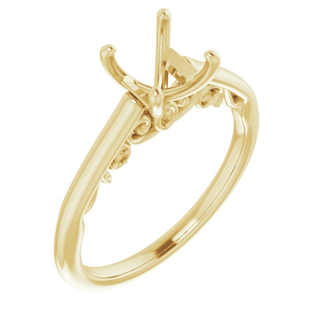 Accented Sculptural Engagement Ring