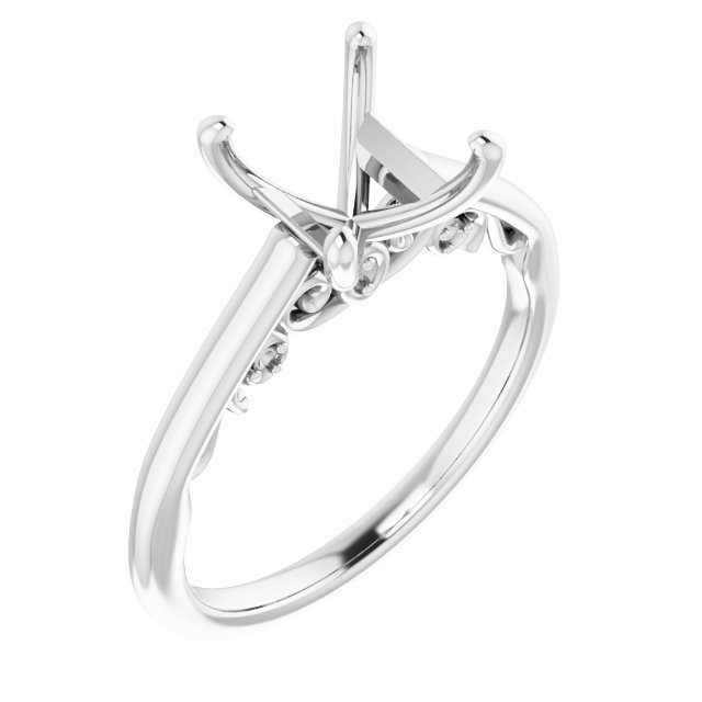 Accented Sculptural Engagement Ring