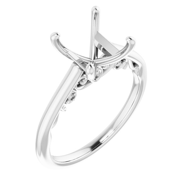 Accented Sculptural Engagement Ring