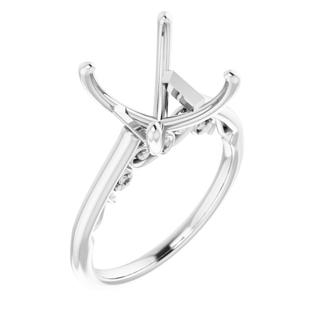 Accented Sculptural Engagement Ring