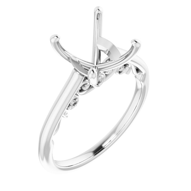 Accented Sculptural Engagement Ring