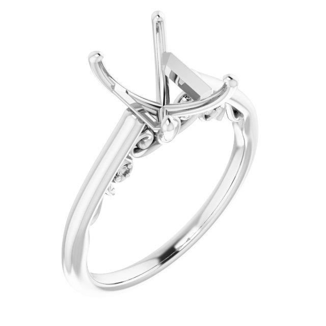 Accented Sculptural Engagement Ring