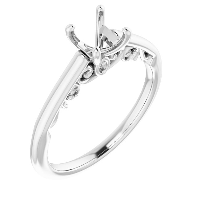 Accented Sculptural Engagement Ring