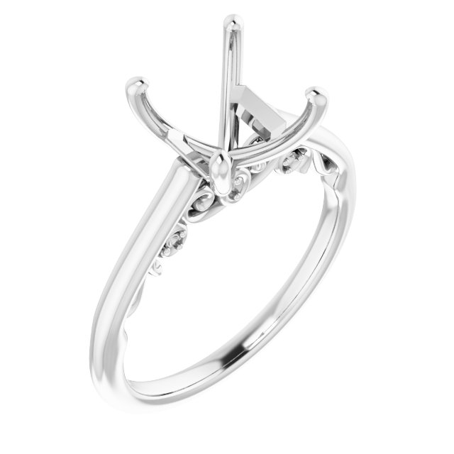 Accented Sculptural Engagement Ring