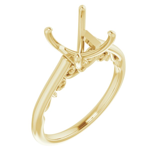 Accented Sculptural Engagement Ring