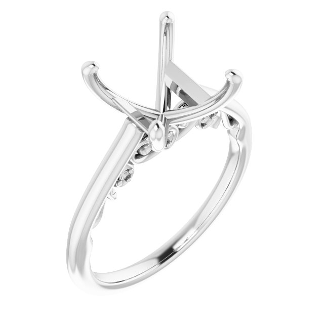 Accented Sculptural Engagement Ring
