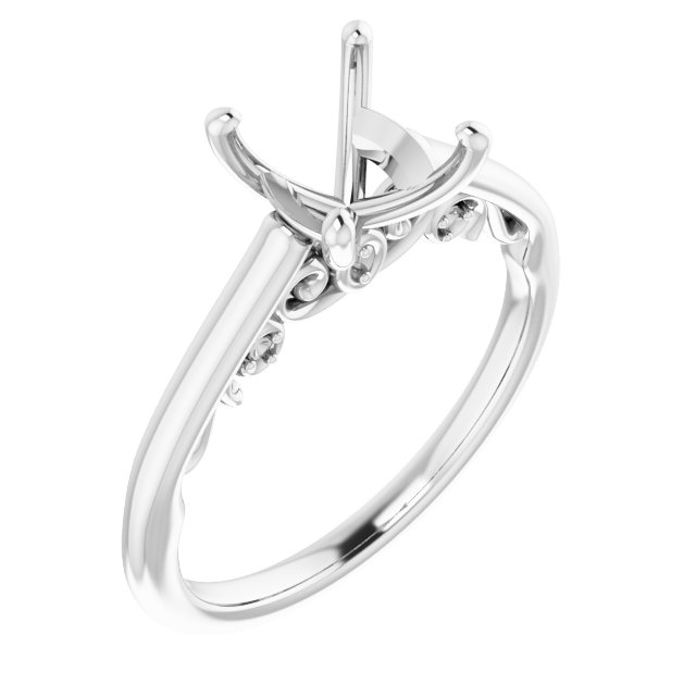 Accented Sculptural Engagement Ring