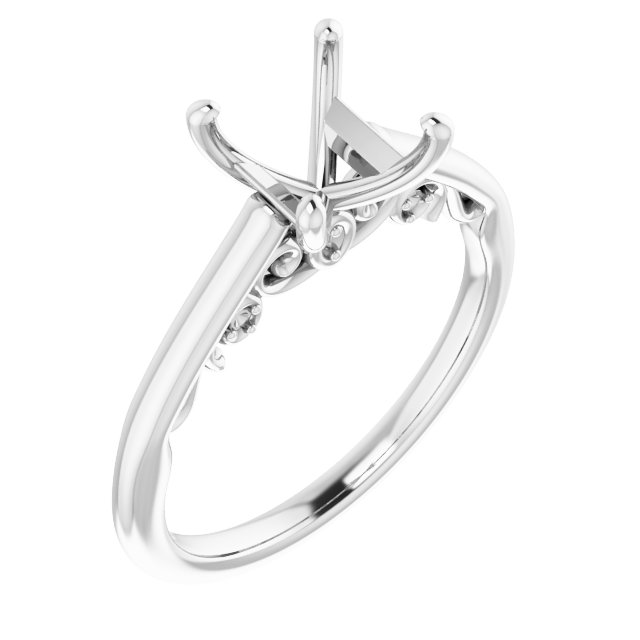 Accented Sculptural Engagement Ring