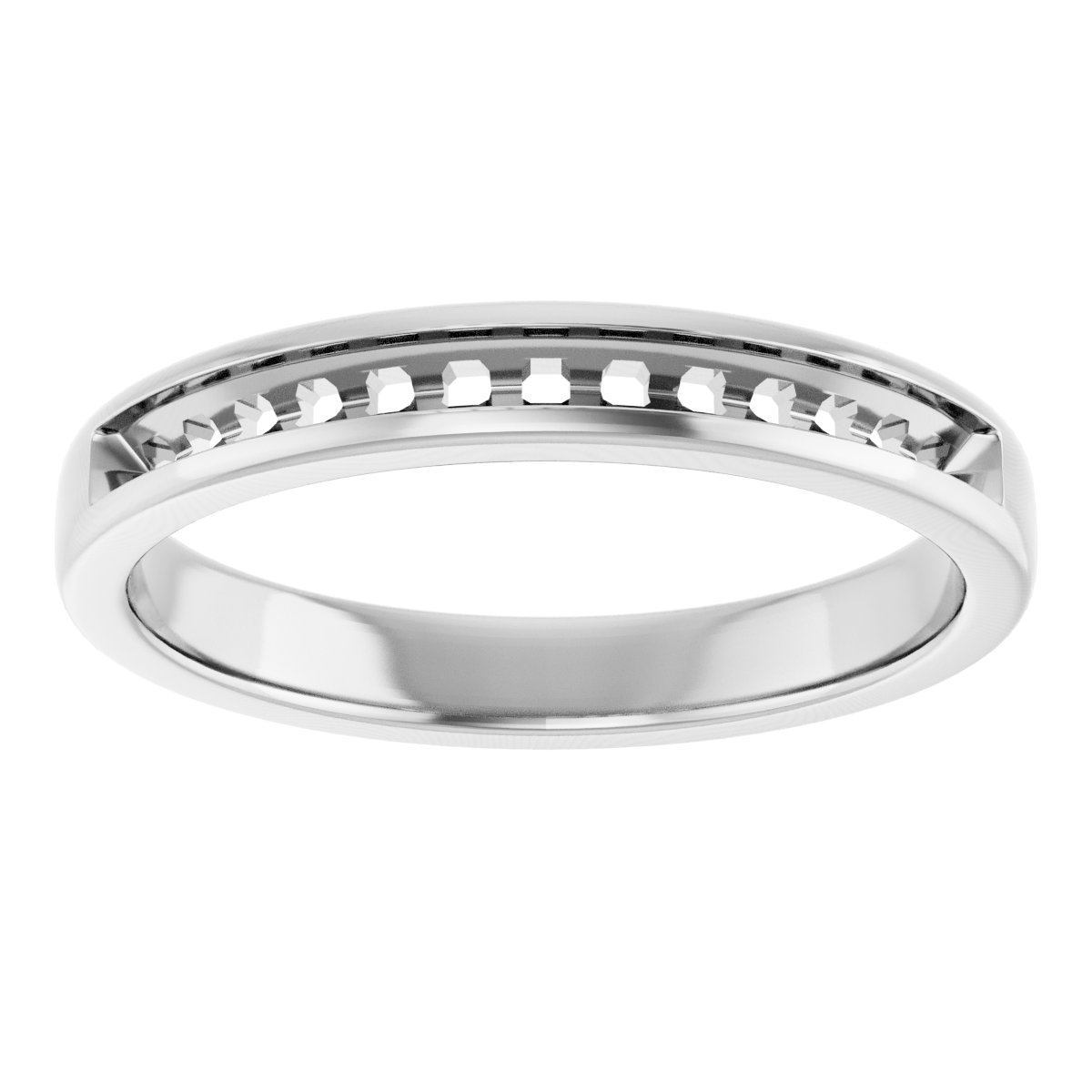 6 x 4 mm Emerald Channel-Set Band Mounting view 3