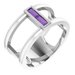 Sterling Silver Natural Amethyst Negative Space Ring