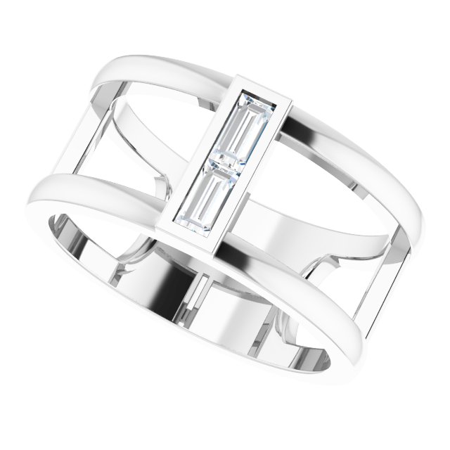 14K White 1/4 CTW Diamond Baguette Ring      