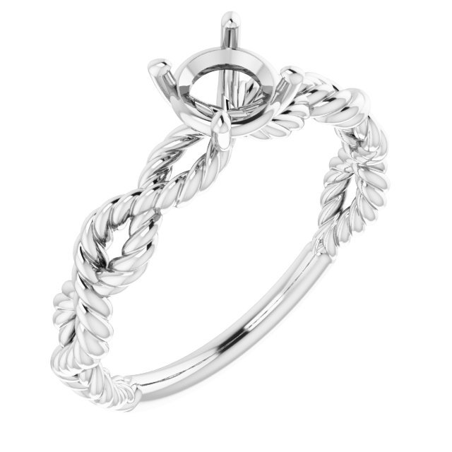 Solitaire Twisted Rope Engagement Ring