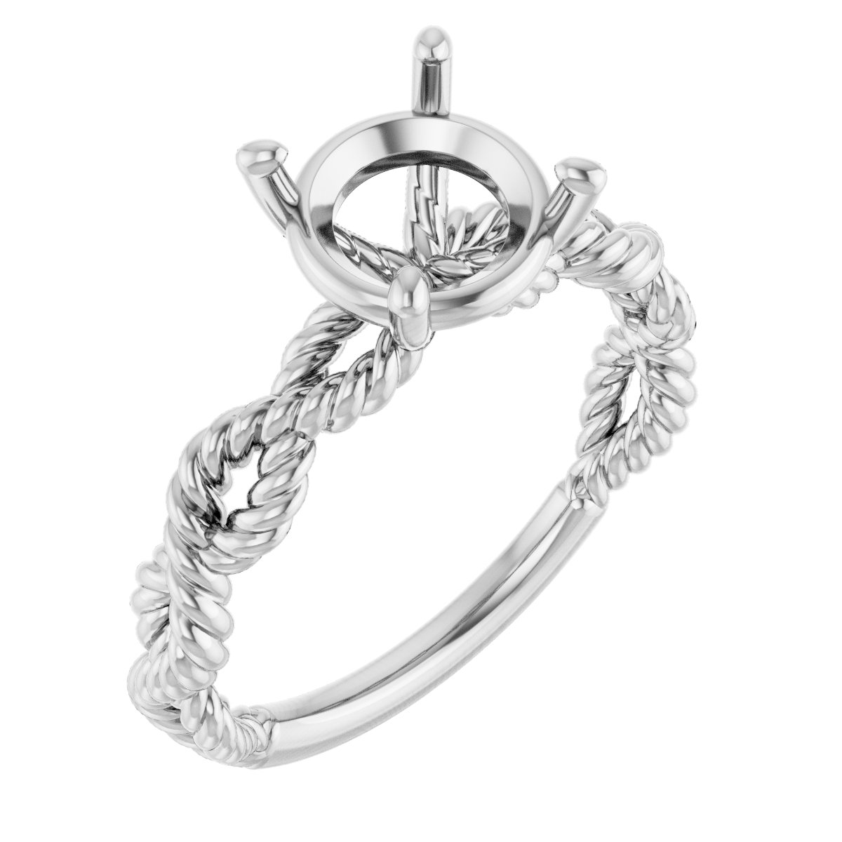 Solitaire Twisted Rope Engagement Ring