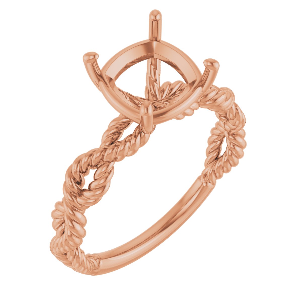 Solitaire Twisted Rope Engagement Ring