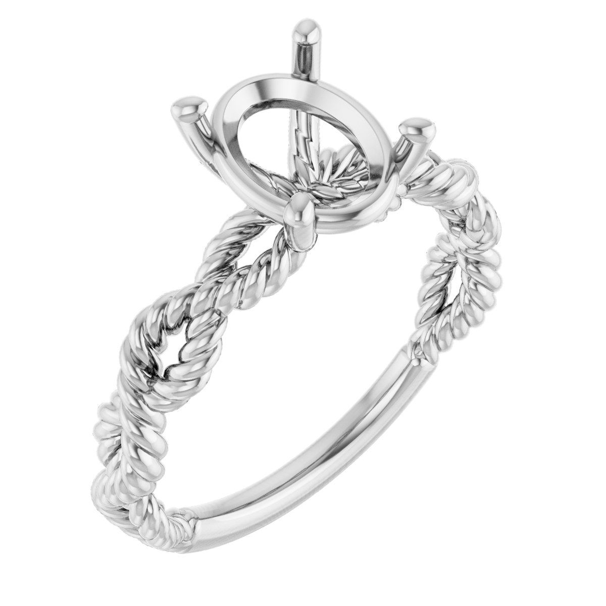 Solitaire Twisted Rope Engagement Ring