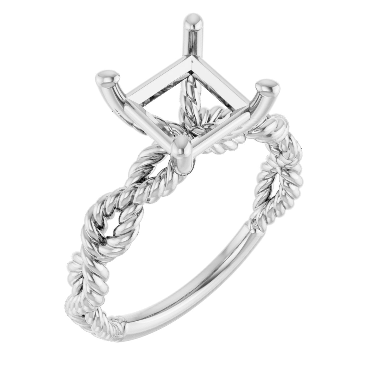 Solitaire Twisted Rope Engagement Ring