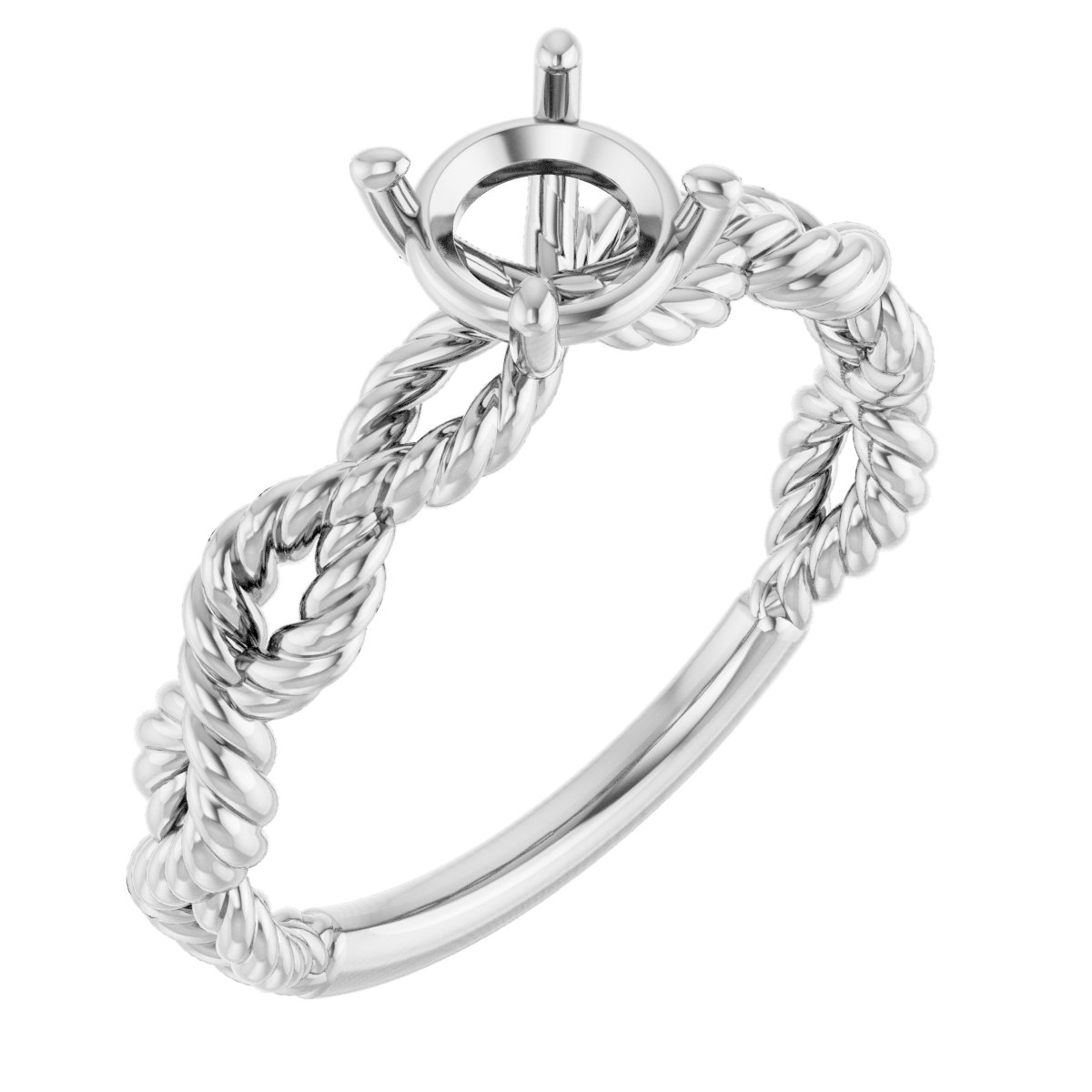 Solitaire Twisted Rope Engagement Ring