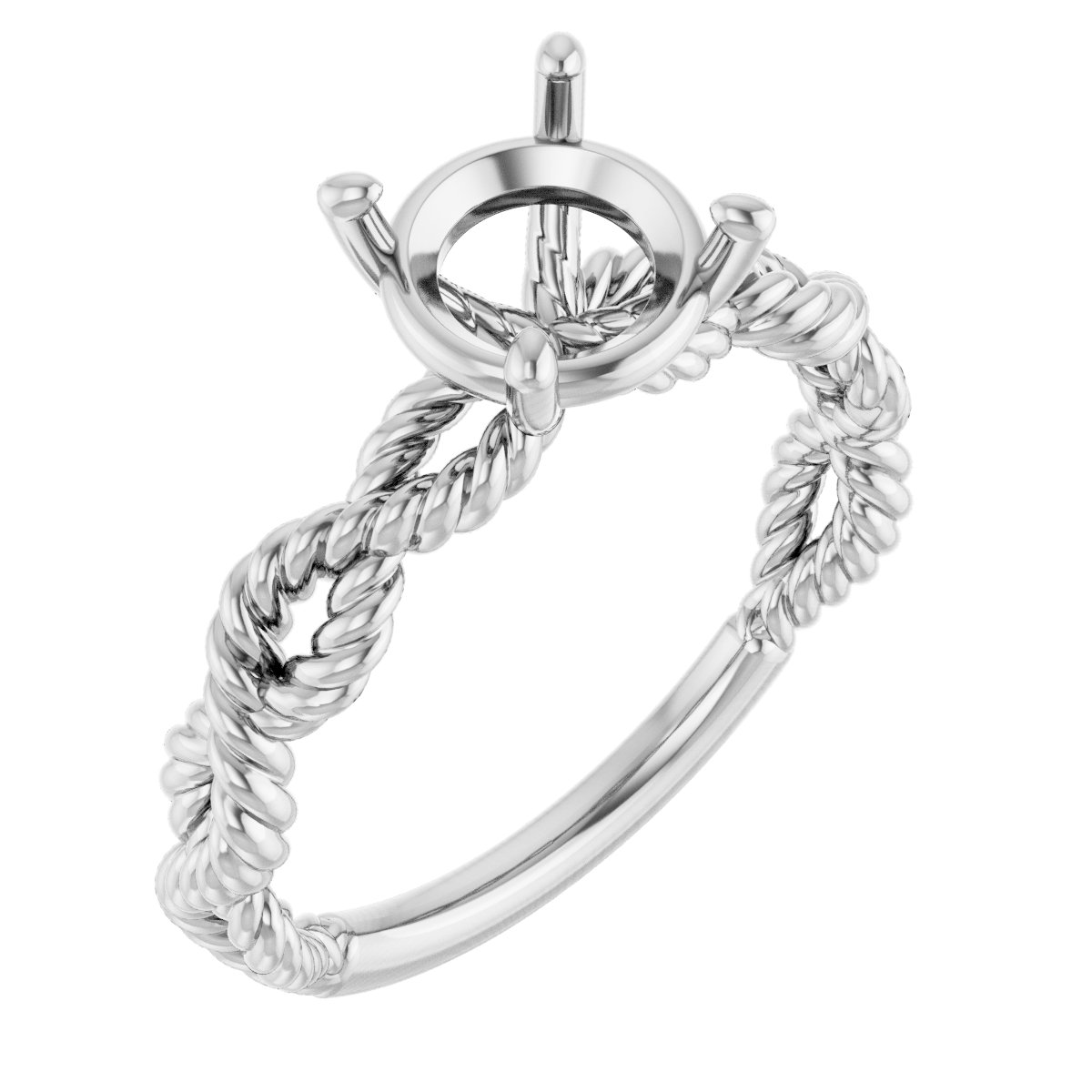 Solitaire Twisted Rope Engagement Ring