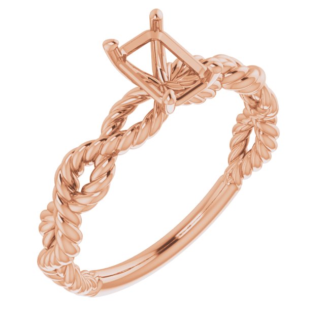 Solitaire Twisted Rope Engagement Ring
