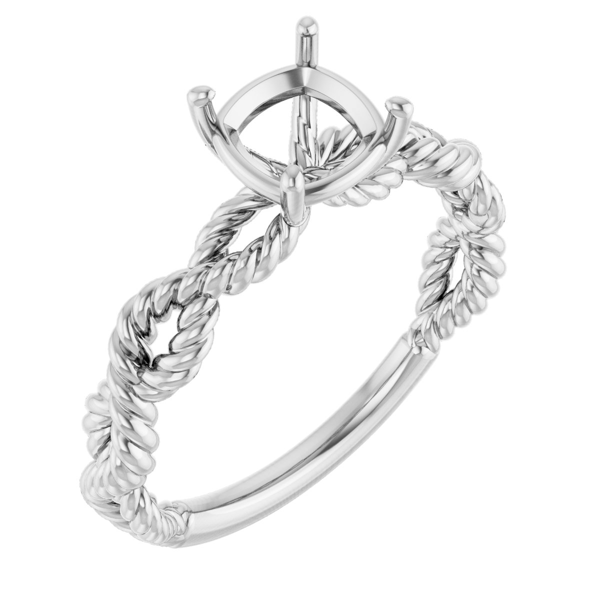 Solitaire Twisted Rope Engagement Ring